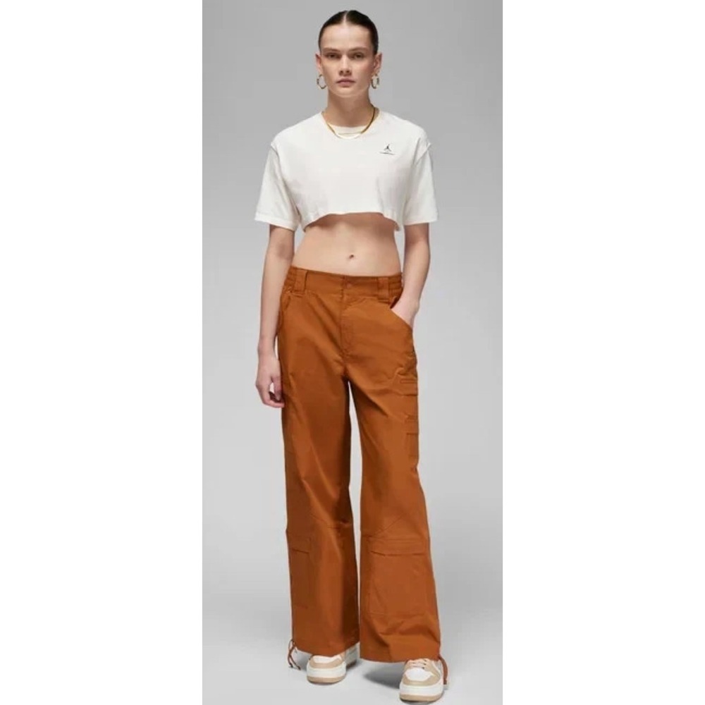 Jordan Flight Womens Cargo Pants Rust Brown Wide Leg High Rise DQ4623-252